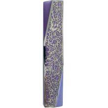 Emanuel Geometric Mezuzah Case Geometric - Pomegranate- Purple