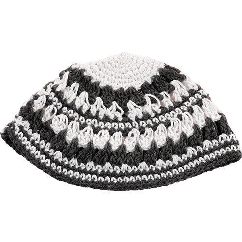 C Thin Knitted Kippah 18 Cm- Blue Colors