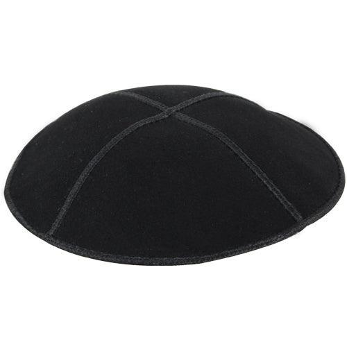 Suede Kippah 14cm- Black