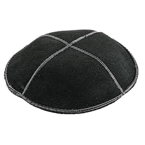 Suede Kippah 14 Cm- Gray