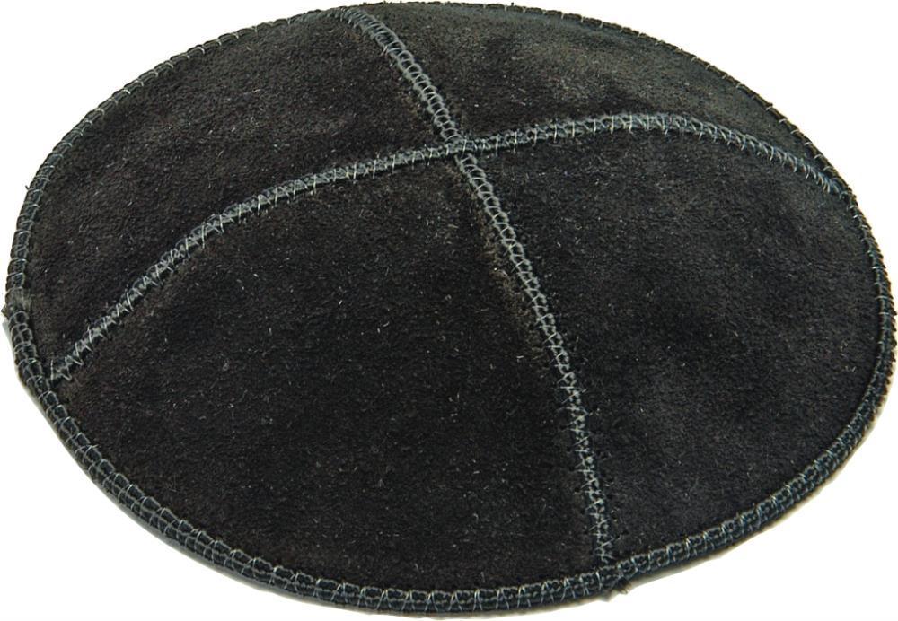 Suede Kippah 17 Cm- Black