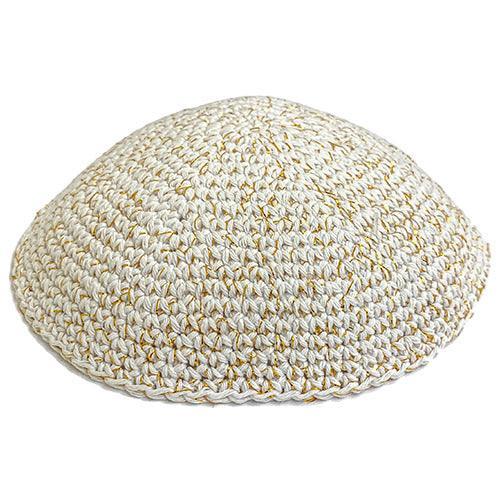 Knitted Kippah Golden Spray 17 cm