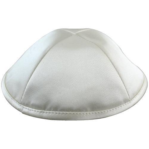 Satin Kippah Deluxe 20cm- With Pin Spot- Off White