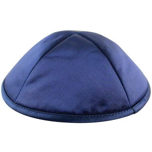 Satin Kippah Deluxe 20cm- With Pin Spot- Blue