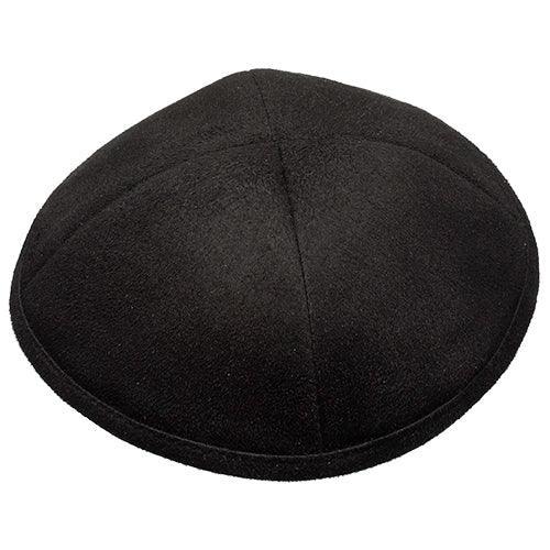Ultra Suede Kippah 19 Cm- With Pin Spot- Black