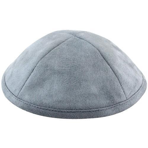 Ultra Suede Kippah 19 Cm- With Pin Spot- Dark Gray