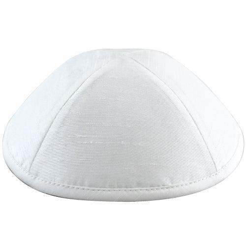 Silk Kippah 20 Cm- With Pin Spot- White