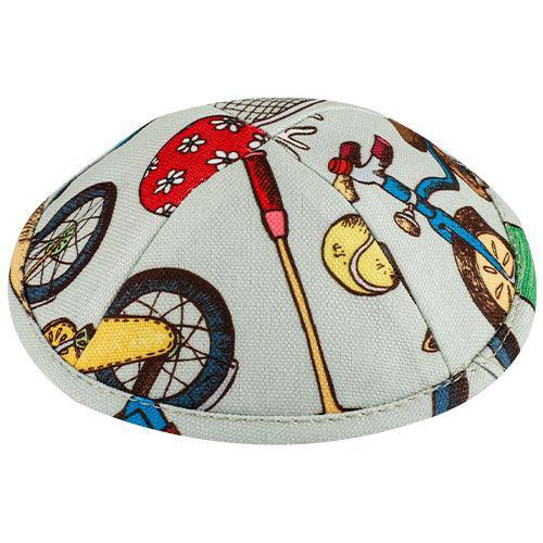 Fabric Kippah Size 2 Flat, 15.5 cm