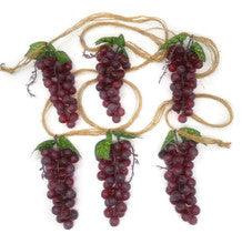Six Cluster Red Grape Garland- 9'