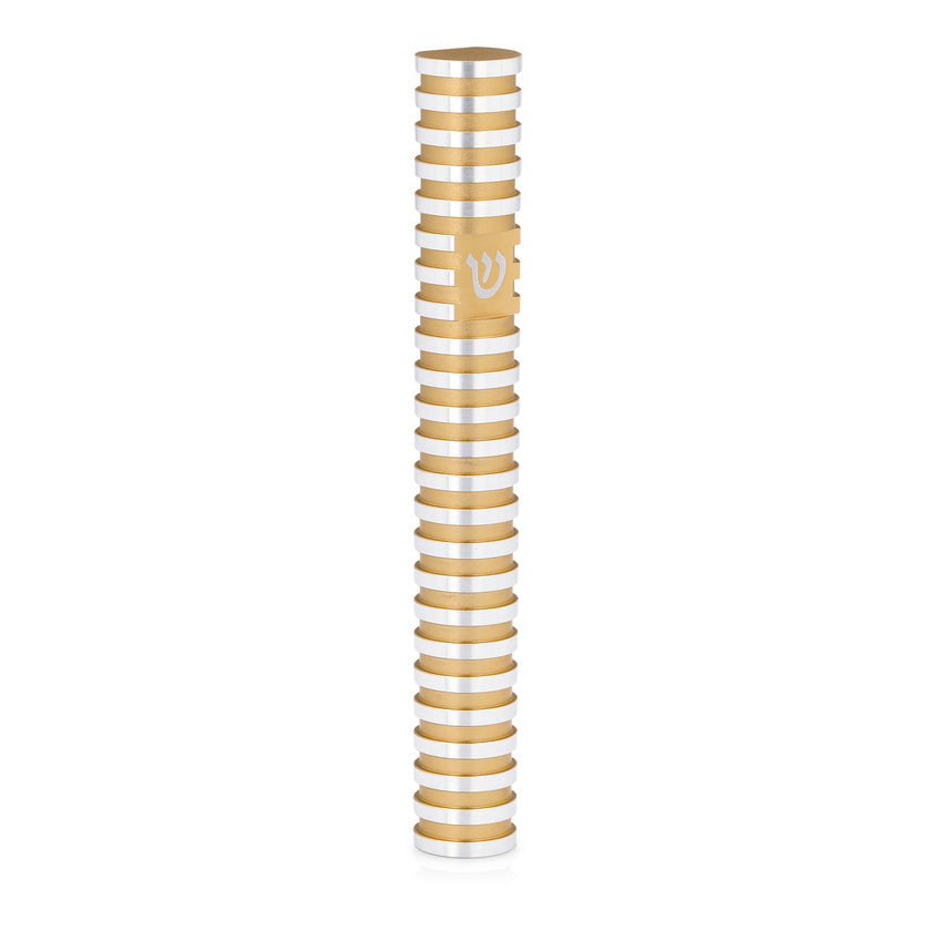 Mezuzah Case ????? ????? ??????Grooved Gold