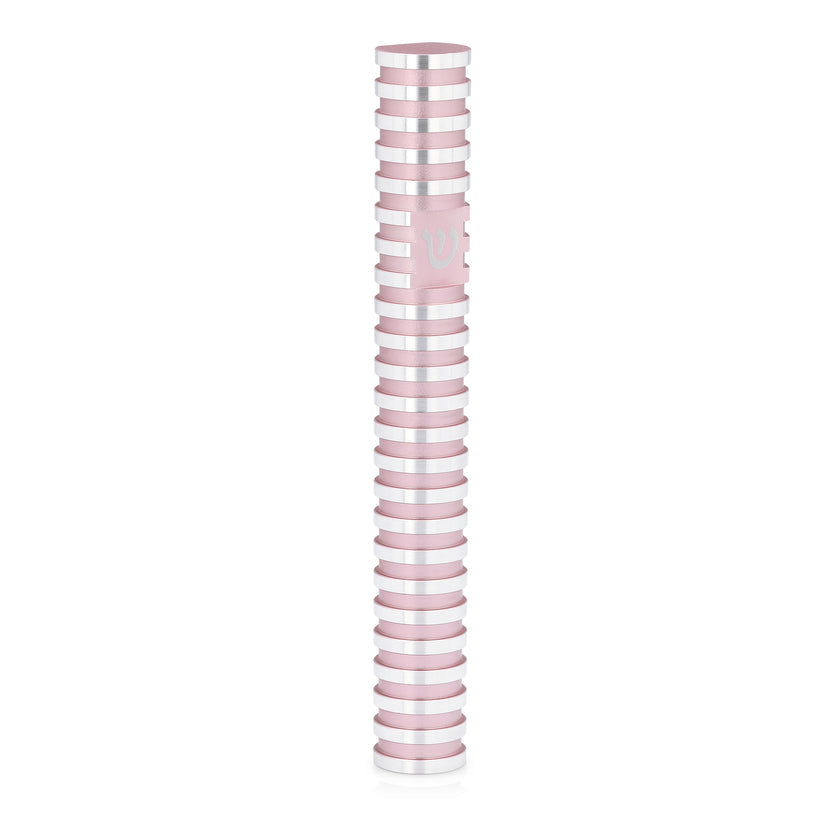 Mezuzah Case ????? ????? ?????? Grooved Light Pink