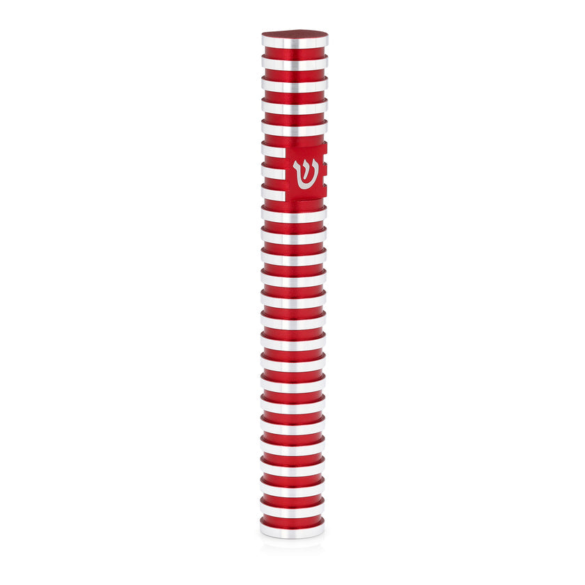 Mezuzah Case Grooved Red