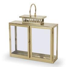 Glass Menorah House Gold 18"W x 16"H x 5"