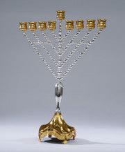 Large Menorah-Silver-Gold-18"H x 13"W
