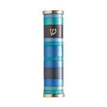 Emanuel Mezuzah Case w/ Rings-Blue