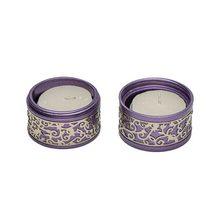 Emanuel Travel Candlestick W/ Metal Cutout Travel Candlestick W/ Metal Cutout-Purple