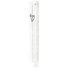 Clear Plastic Mezuzah Case Silver Shin 20cm
