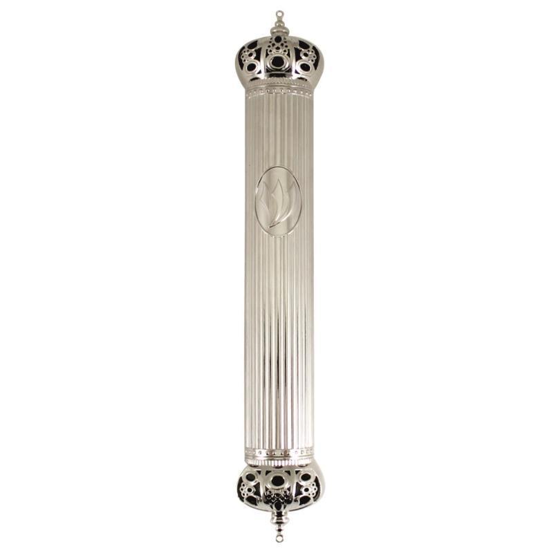 Nickel  Mezuzah 12 Cm- Crown Design