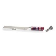 Emanuel Challah Knife Anodized Rings w/ Saltshaker Red