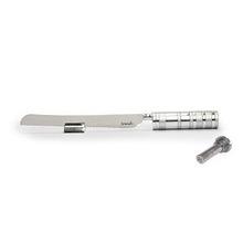 Emanuel Challah Knife Anodized Rings w/ Saltshaker Silver