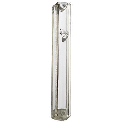 Transparent Plastic Mezuzah with Rubber