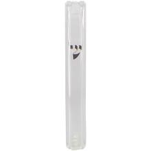 Clear Plastic Mezuzah Case Silver Shin 12cm