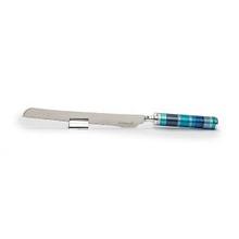 Emanuel Challah Knife Anodized Rings Blue