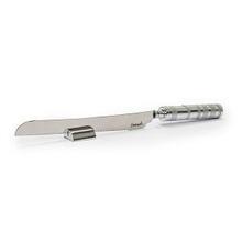 Emanuel Challah Knife Anodized Rings Silver