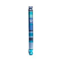 Anodized Cylinder Mezuzah Case Stripes Blue