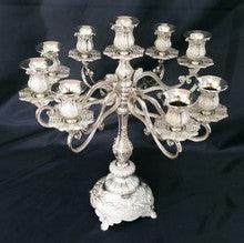 S/P Filigreen 9 Branch Candelabra 16"