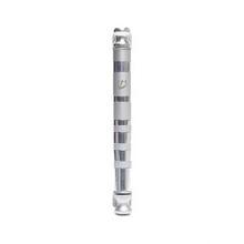 Anodized Cylinder Mezuzah Case Stripes Silver