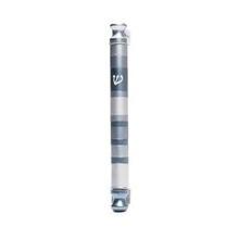 Anodized Cylinder Mezuzah Case Stripes Grays