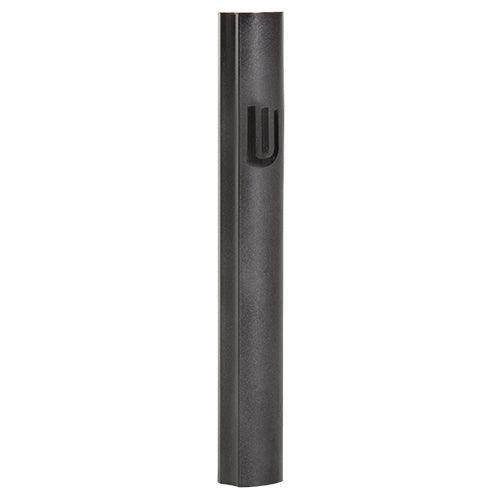 Aluminium Mezuzah 7cm- Gray, Printed "shin"