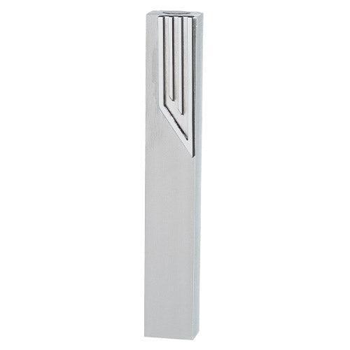 Aluminum Mezuzah 12 cm- White with Metal