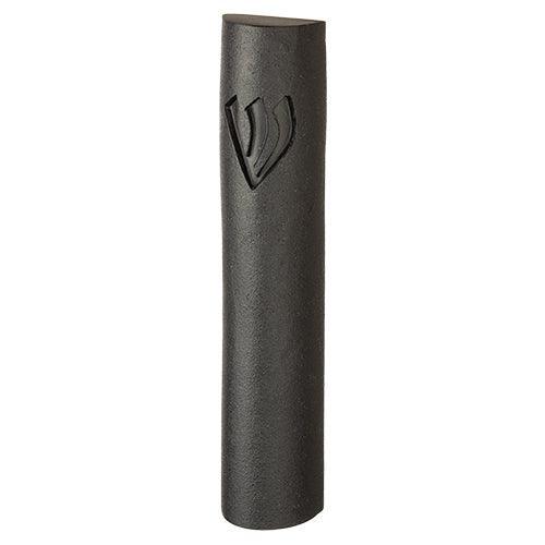 Polyresin Stone- Like Mezuzah 12 cm, Black