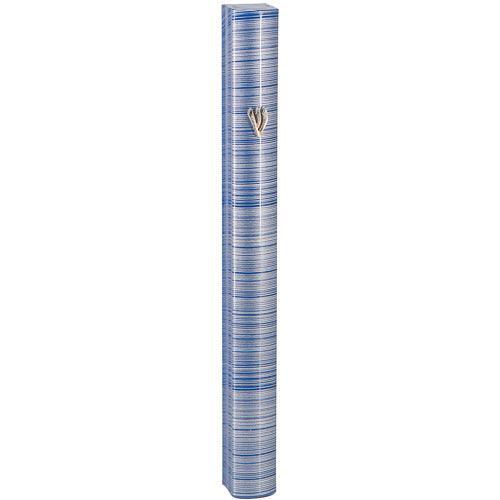 Aluminum Mezuzah 15 Cm 3d Painted - Blue Stripes