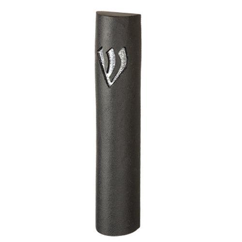 Polyresin Stone- Like Mezuzah 12 cm, Black