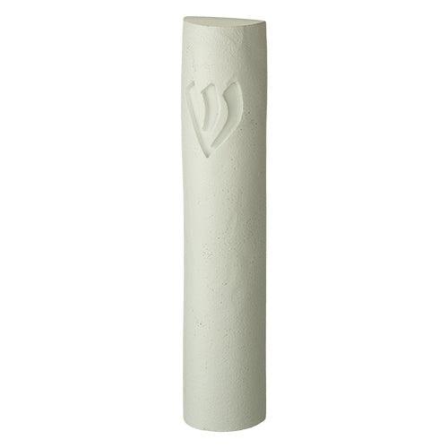 Polyresin Stone- Like Mezuzah 15 cm, White