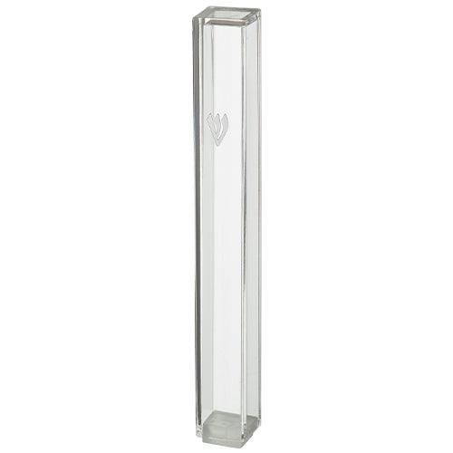 Transparent Plastic Mezuzah 12 cm - Silver