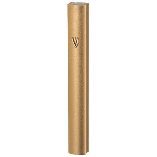 Aluminum Mezuzah with Metal SHIN 15 cm- Gold