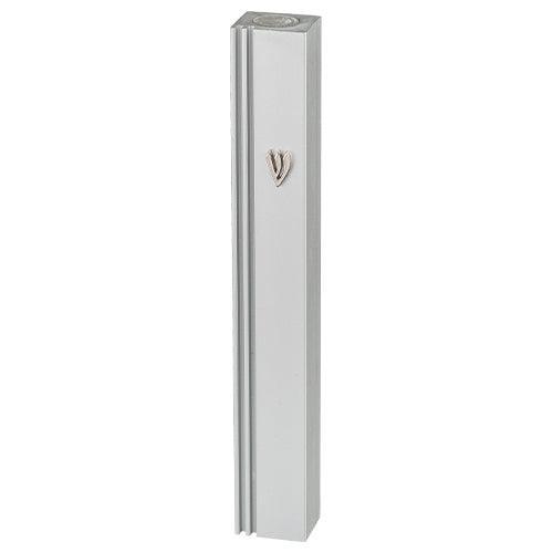 Aluminum Mezuzah 12 Cm with Metal "Shin"