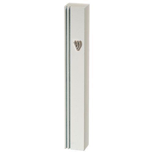 Aluminum Mezuzah 12 Cm with Metal "Shin"