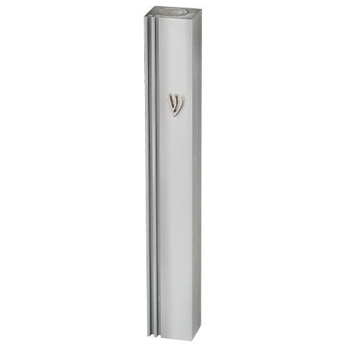 Aluminum Mezuzah 12 Cm with Metal "Shin"