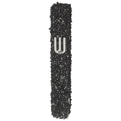 Glass Mezuzah with Stones 15 cm- Black