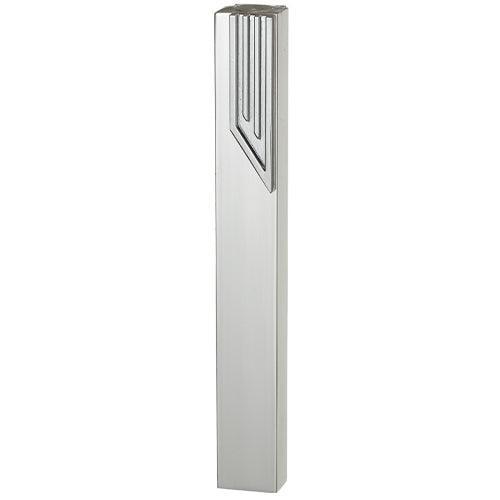 Aluminum Mezuzah 12 cm with Metal "Shin" - Shiny Silver