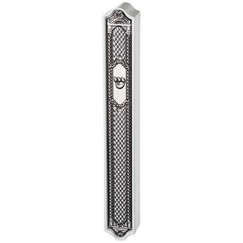 Wood Mezuzah 20 cm with Plaque - White