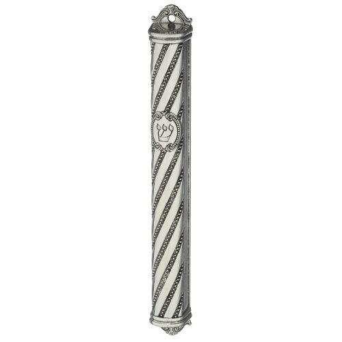 Metal Mezuzah 12 cm with Ornaments