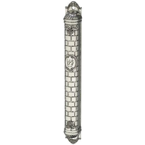 Metal Mezuzah 12 cm with Kotel Ornaments