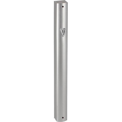 ALUMINUM MEZUZAH 15 CM- MATT SILVER, METAL "SHIN"