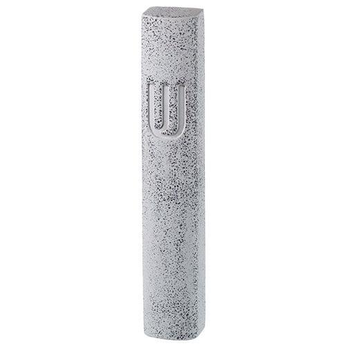 Polyresin "Cement" Mezuzah 12 cm, Dotted White